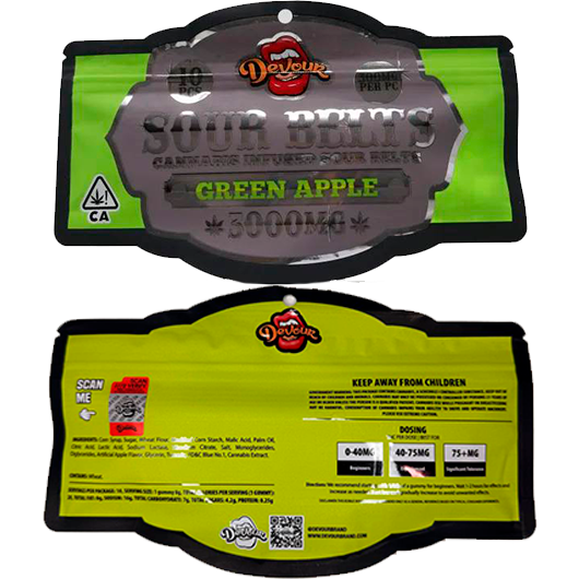 Devour Sour Belts Green Apple