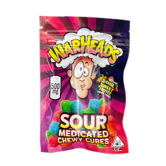 WARHEADS Sour Medicated Chewy Cubes THC gummi 500mg